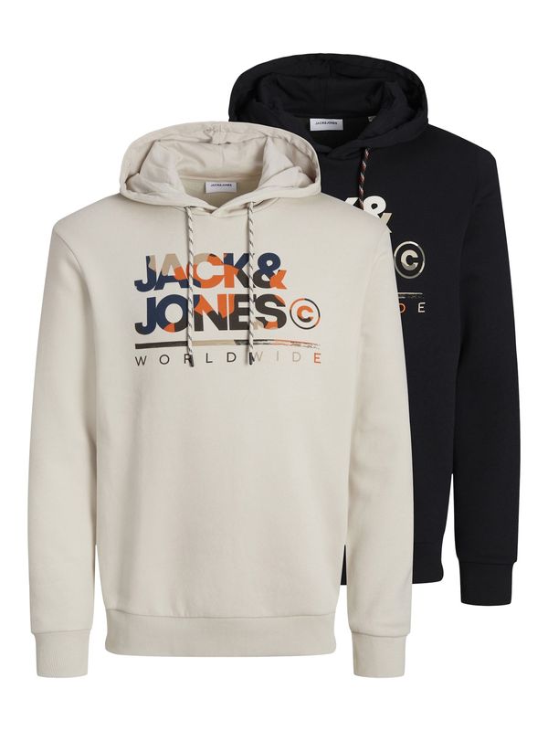 JACK & JONES JACK & JONES Majica 'JJLuke'  ecru / marine / črna / bela