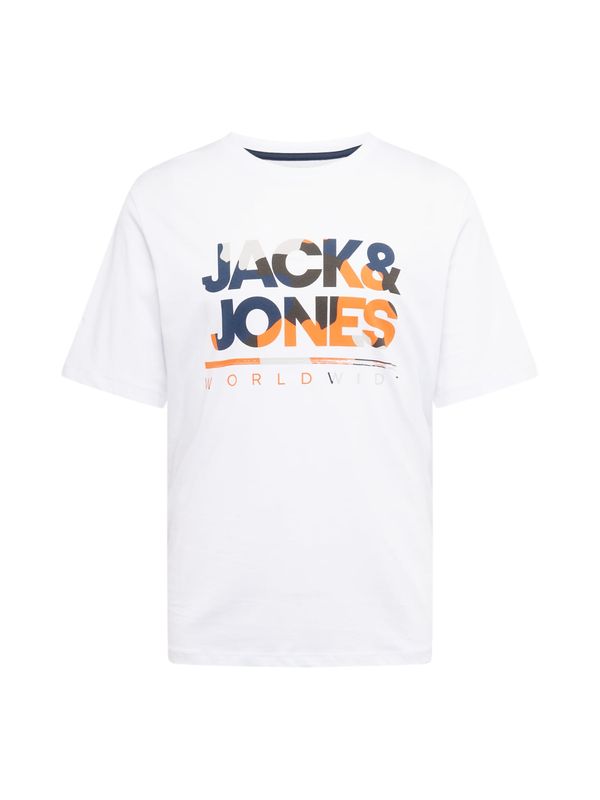 JACK & JONES JACK & JONES Majica 'JJLUKE'  mornarska / temno siva / oranžna / bela