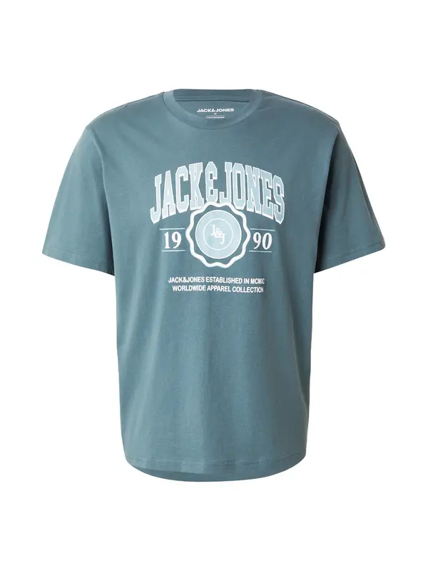 JACK & JONES JACK & JONES Majica 'JJMAKO'  cijansko modra / nebeško modra / bela