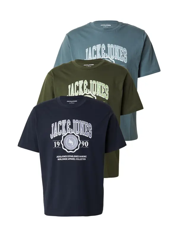 JACK & JONES JACK & JONES Majica 'JJMAKO'  mornarska / svetlo modra / oliva / bela