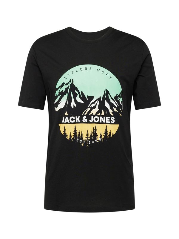 JACK & JONES JACK & JONES Majica 'JJPEAK'  pastelno rumena / meta / črna / bela