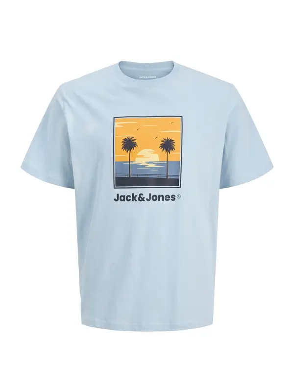 JACK & JONES JACK & JONES Majica 'JJPERRY'  mornarska / nebeško modra / oranžna