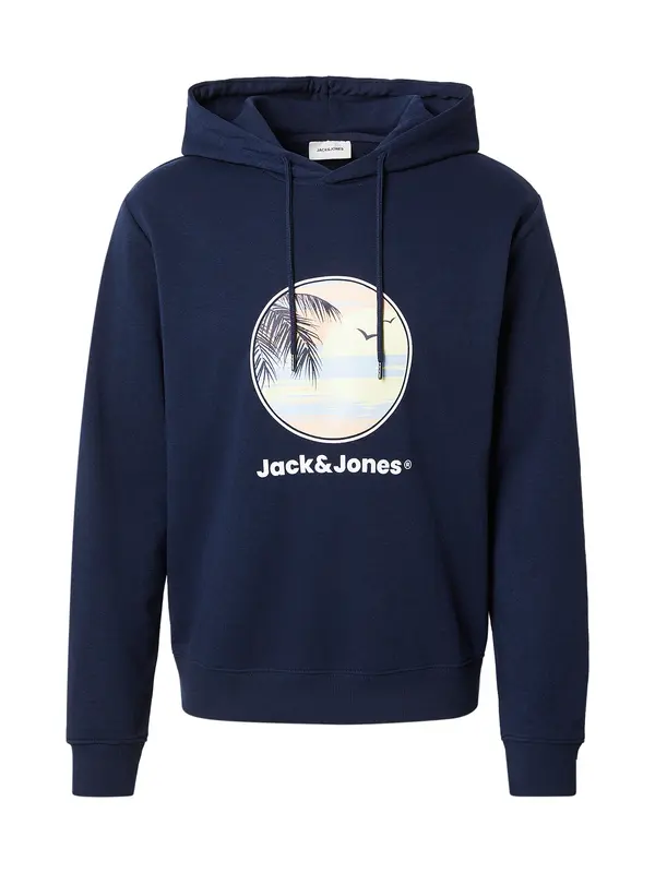 JACK & JONES JACK & JONES Majica 'JJPERRY'  mornarska / svetlo rumena / pastelno oranžna / bela