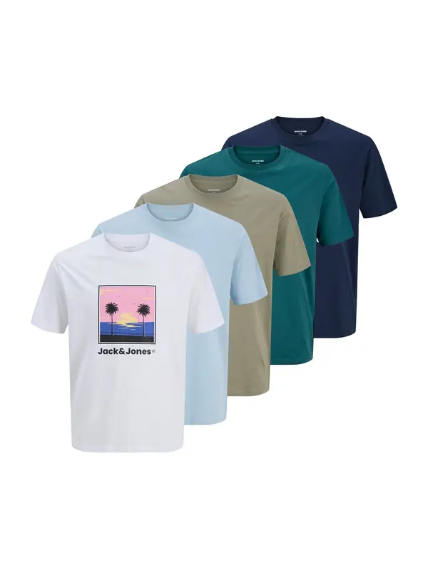 JACK & JONES JACK & JONES Majica 'JJPERRY'  svetlo modra / temno modra / oliva / bela