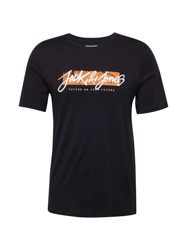 JACK & JONES JACK & JONES Majica 'JJTILEY'  mandarina / črna / bela