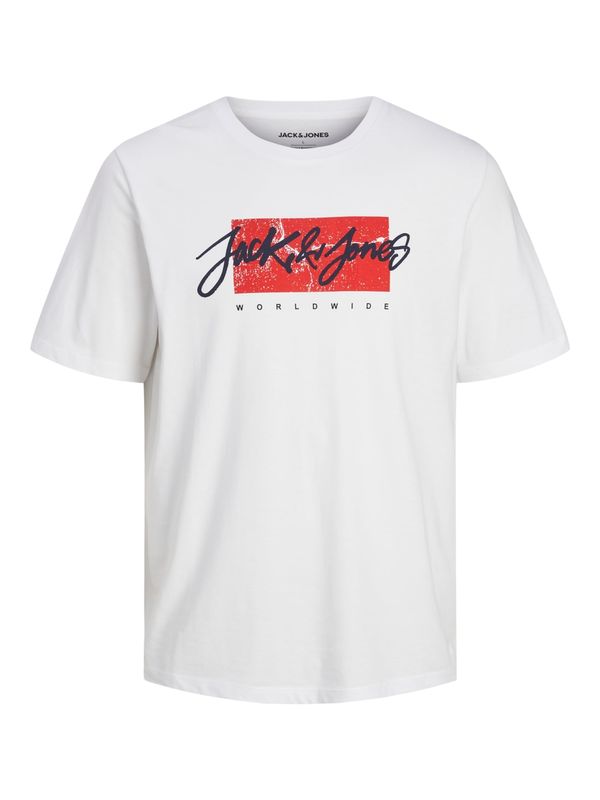 JACK & JONES JACK & JONES Majica 'JJTILEY'  rdeča / črna / bela