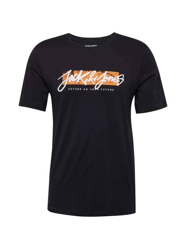 JACK & JONES JACK & JONES Majica 'JJTILEY'  temno oranžna / črna / bela