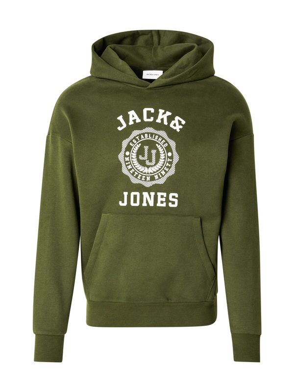 JACK & JONES JACK & JONES Majica 'JJVICTO'  oliva / bela