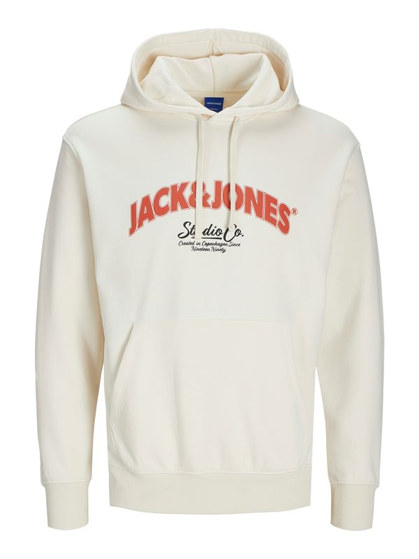 JACK & JONES JACK & JONES Majica 'JORBRONX'  oranžno rdeča / črna / volneno bela