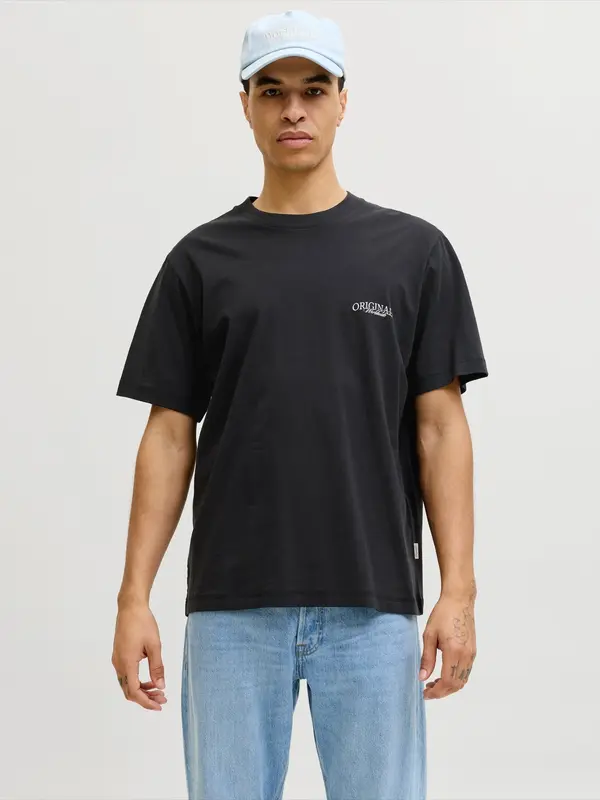 JACK & JONES JACK & JONES Majica 'JORCATSKILLS'  azur / črna / bela