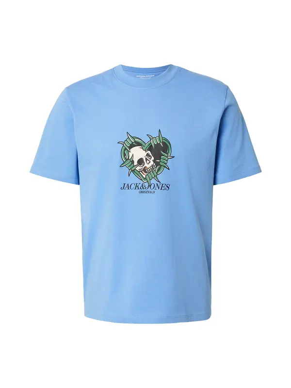 JACK & JONES JACK & JONES Majica 'JORCATSKILLS SKULL'  marine / svetlo modra / zelena