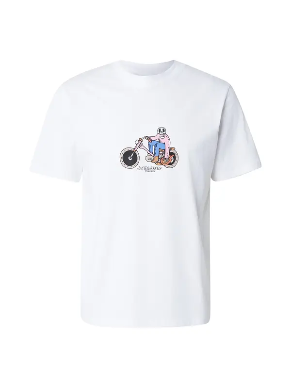 JACK & JONES JACK & JONES Majica 'JORCATSKILLS SKULL'  modra / roza / bela