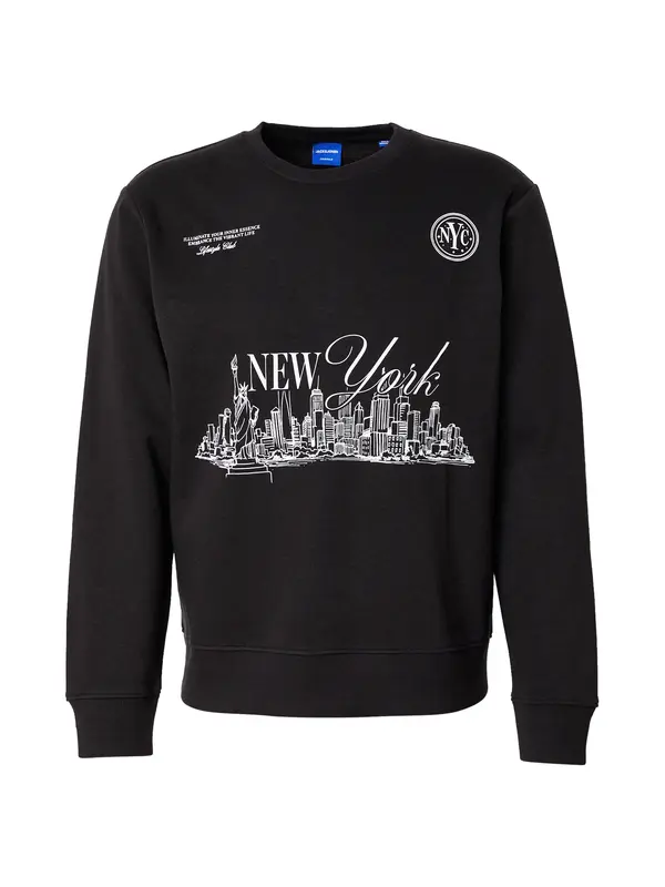 JACK & JONES JACK & JONES Majica 'JOREDITORIAL'  črna / bela