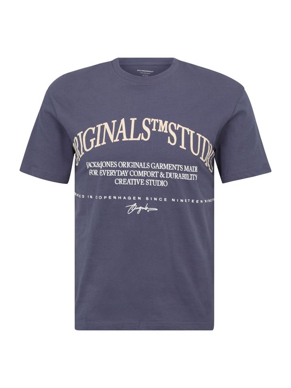 JACK & JONES JACK & JONES Majica 'JORFrederiksberg Margate'  svetlo bež / nočno modra / off-bela