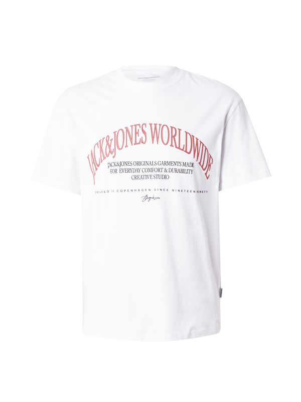 JACK & JONES JACK & JONES Majica 'JORFREDERIKSBERG MARGATE'  svetlo rdeča / črna / bela