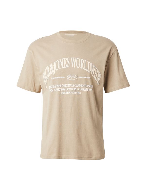JACK & JONES JACK & JONES Majica 'JORFREDERIKSBERG MARGATE'  temno siva / bela