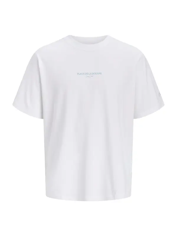 JACK & JONES JACK & JONES Majica 'JORHyeres'  svetlo modra / svetlo siva / bela