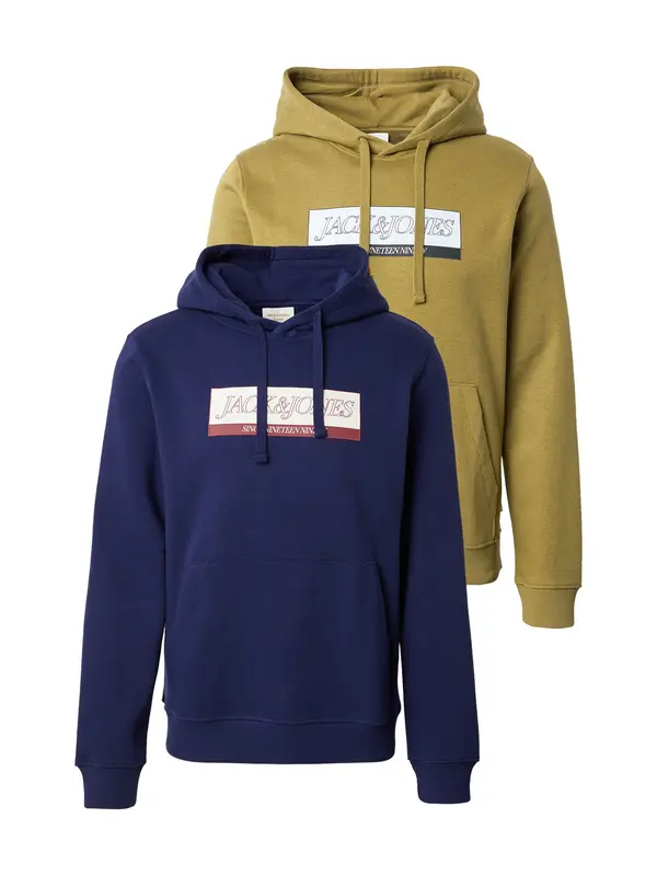 JACK & JONES JACK & JONES Majica 'JORINWOOD'  mornarska / kaki / bela