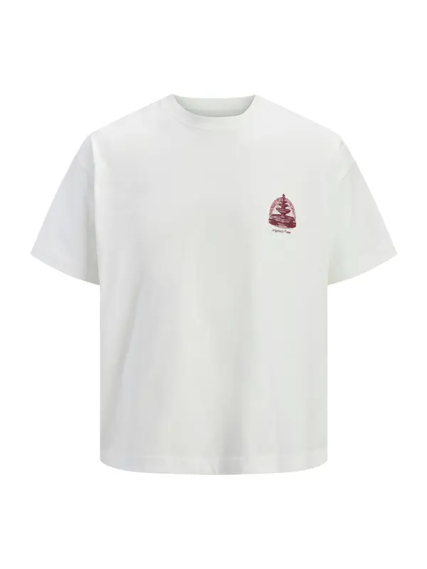 JACK & JONES JACK & JONES Majica 'JORMAINE'  rubin rdeča / bela