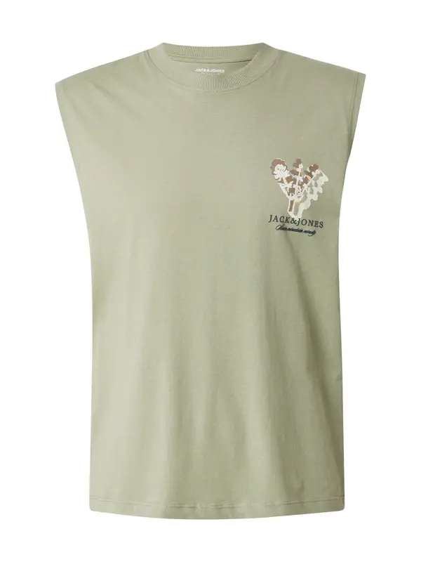 JACK & JONES JACK & JONES Majica 'JORMontauk'  kremna / rjava / pastelno zelena / črna