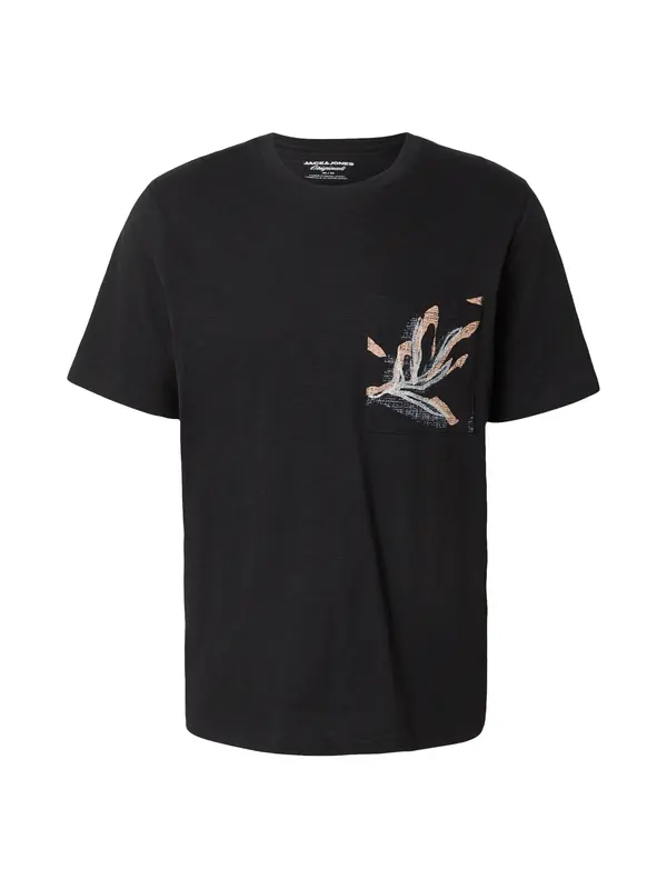 JACK & JONES JACK & JONES Majica 'JORMONTAUK'  svetlo siva / losos / črna