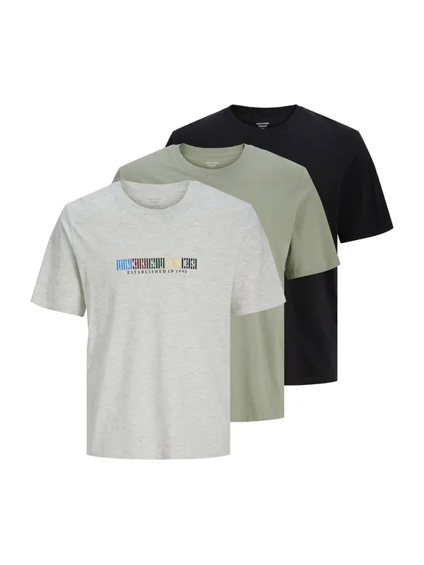 JACK & JONES JACK & JONES Majica 'JORNANTUCKET'  azur / svetlo siva / pastelno zelena / črna