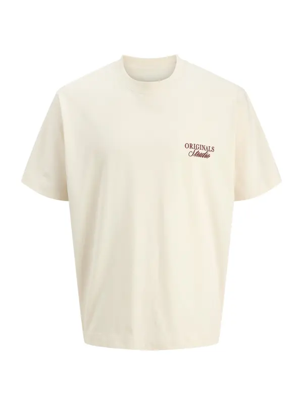 JACK & JONES JACK & JONES Majica 'JORNorrebro'  kremna / brusnica