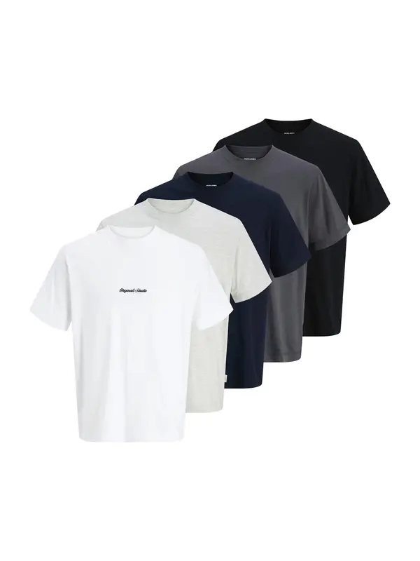 JACK & JONES JACK & JONES Majica 'JORNorrebro'  nočno modra / grafit / pegasto siva / črna / bela