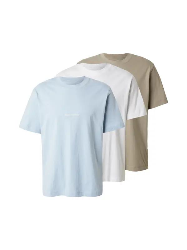 JACK & JONES JACK & JONES Majica 'JORNORREBRO'  svetlo modra / kaki / bela