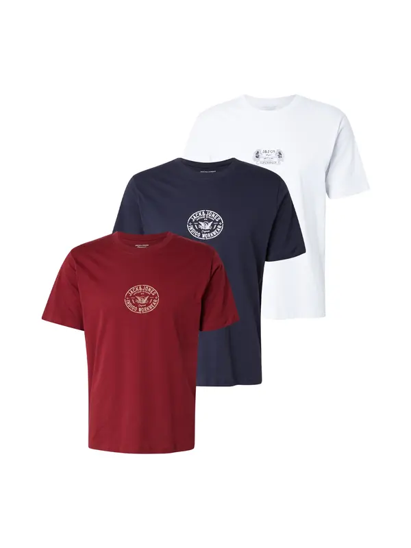 JACK & JONES JACK & JONES Majica 'JORRETRO'  marine / rdeča / bela