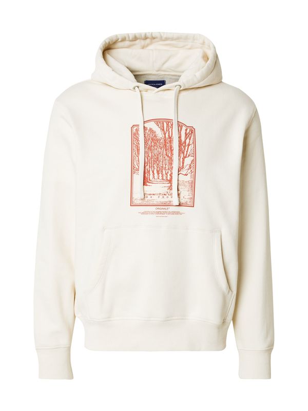 JACK & JONES JACK & JONES Majica 'JORRIDGEWOOD URBAN'  oranžno rdeča / volneno bela