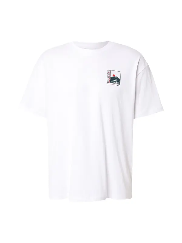 JACK & JONES JACK & JONES Majica 'JORSHIBUYA'  temno zelena / karminsko rdeča / ognjeno rdeča / bela