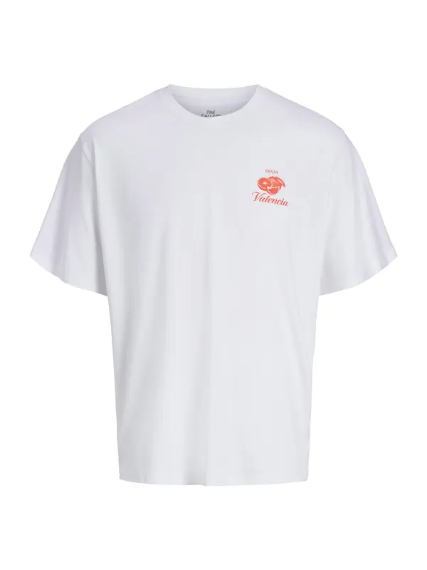 JACK & JONES JACK & JONES Majica 'JORVACATION'  neonsko oranžna / bela