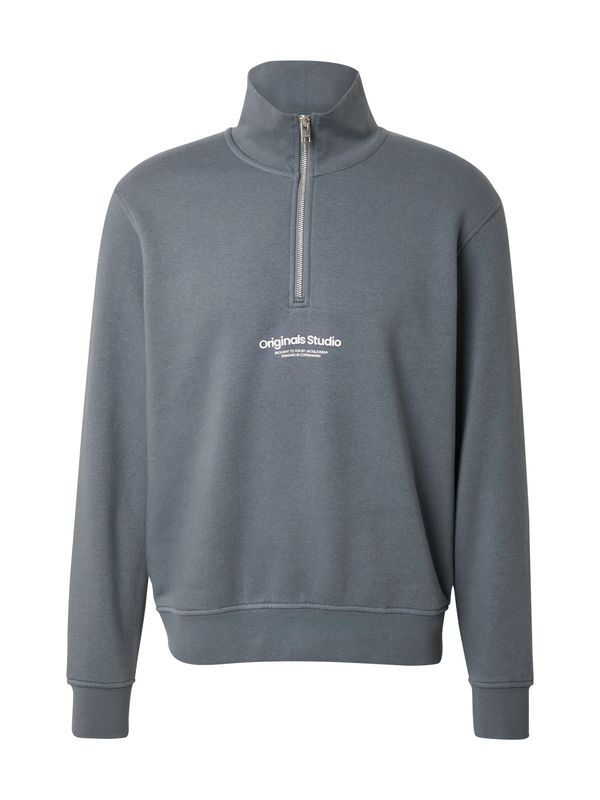 JACK & JONES JACK & JONES Majica 'JORVESTERBRO'  bazaltno siva / bela