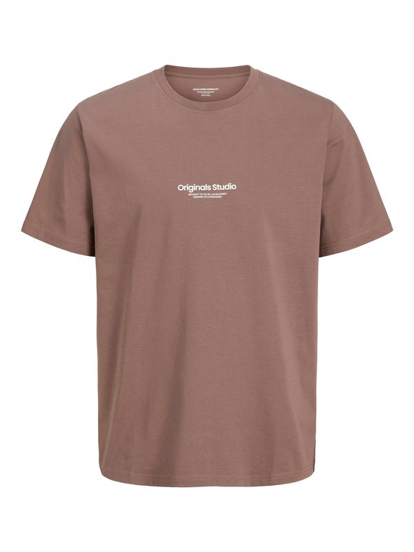 JACK & JONES JACK & JONES Majica 'JORVESTERBRO'  čokolada / bela