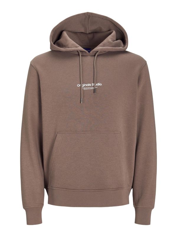 JACK & JONES JACK & JONES Majica 'JORVESTERBRO'  rjava / bela