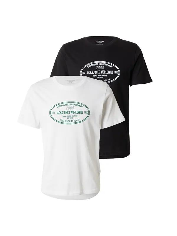 JACK & JONES JACK & JONES Majica 'JORYORK'  črna / bela