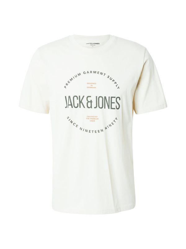 JACK & JONES JACK & JONES Majica 'JPRBLAASTON'  svetlo bež / oliva / mandarina