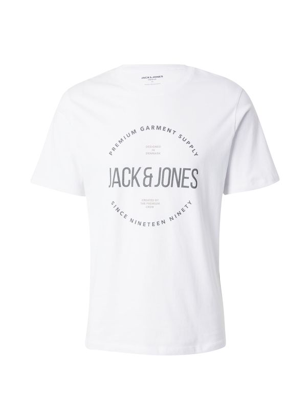 JACK & JONES JACK & JONES Majica 'JPRBLAASTON'  temno siva / bela