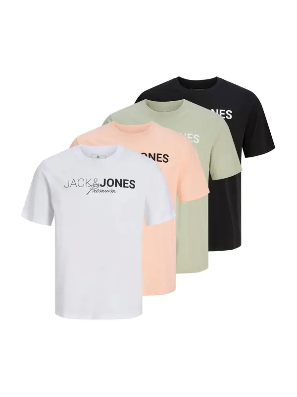 JACK & JONES JACK & JONES Majica 'JPRBLANEO'  pastelno zelena / marelica / črna / bela