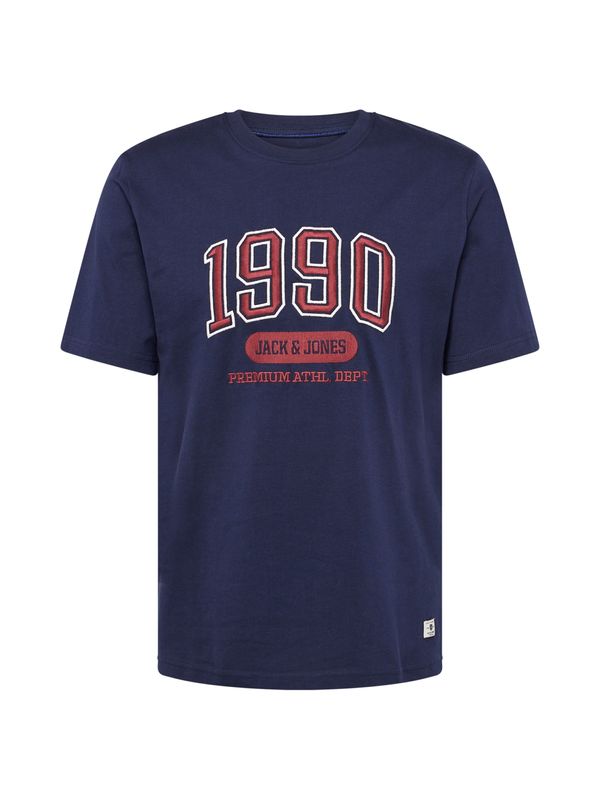 JACK & JONES JACK & JONES Majica 'JPRBLUDOUGLAS'  marine / karminsko rdeča / bela