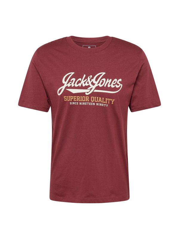 JACK & JONES JACK & JONES Majica 'JPRBLUHUDSON'  svetlo oranžna / temno rdeča / bela