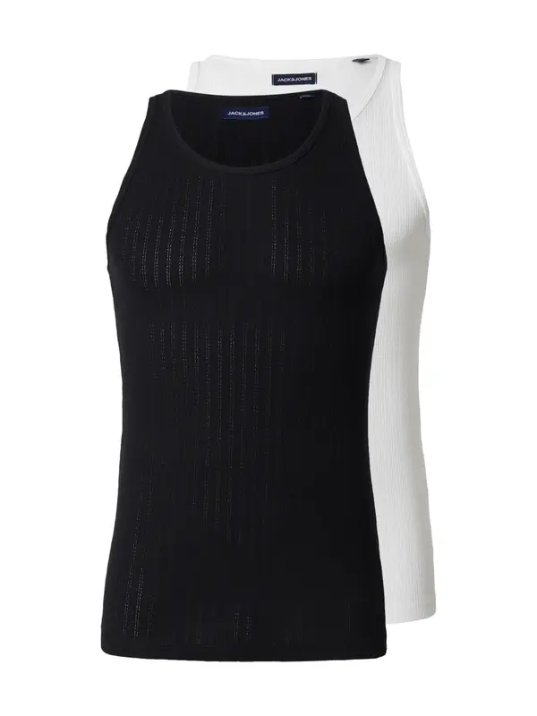 JACK & JONES JACK & JONES Majica 'JWHACAPULCO'  črna / bela