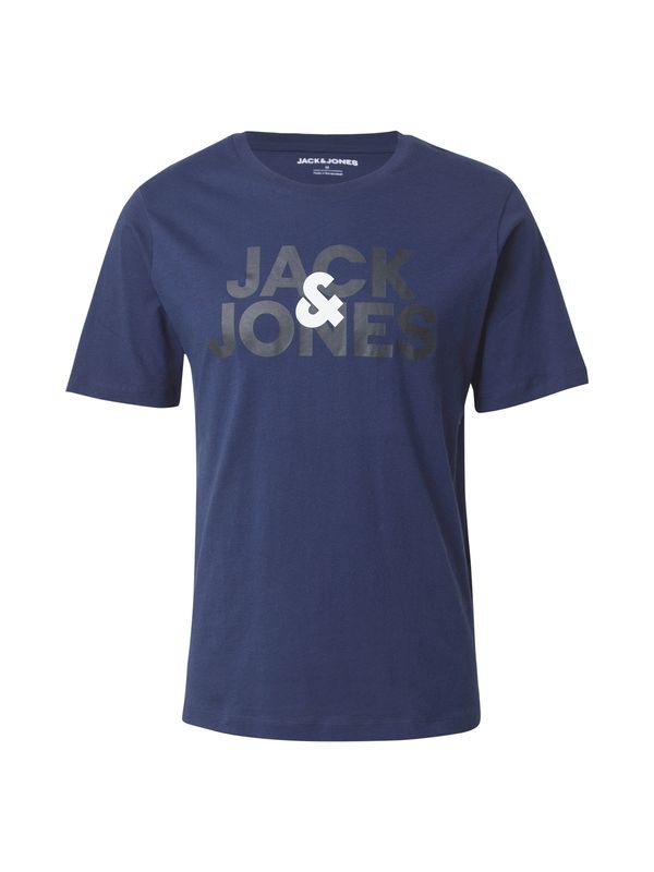 JACK & JONES JACK & JONES Majica 'JWHJACULA'  marine / črna / bela
