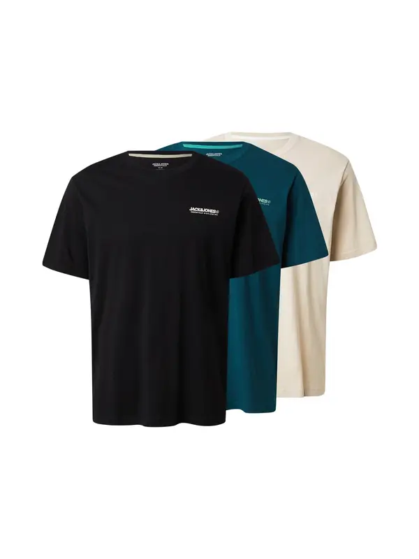 JACK & JONES JACK & JONES Majica 'JWHLEGACY'  bež / modra / črna