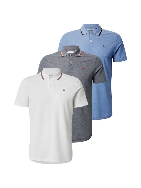 JACK & JONES JACK & JONES Majica 'JWHPAULOS'  svetlo modra / pegasto siva / naravno bela