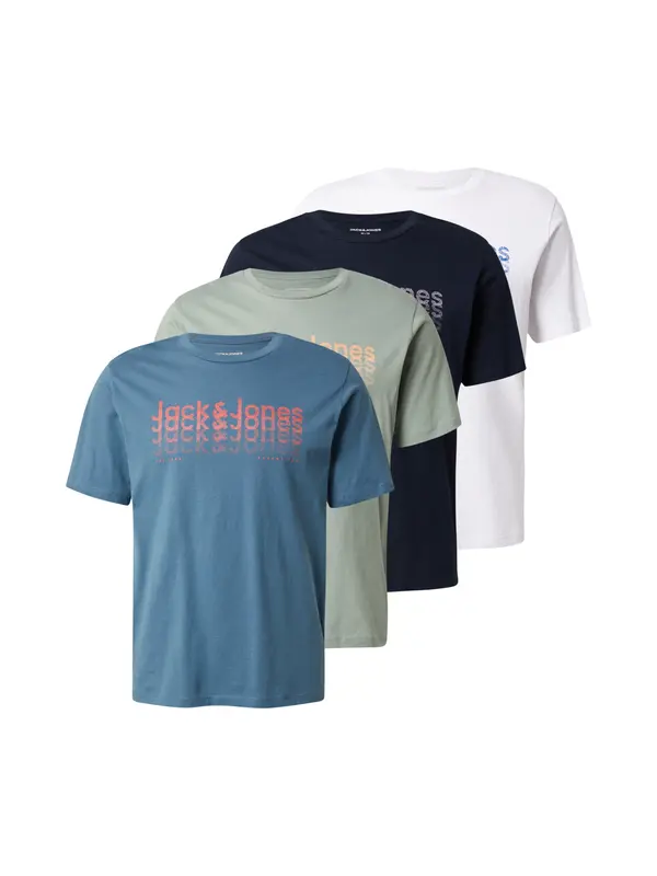 JACK & JONES JACK & JONES Majica 'JWHTEX'  modra / marine / pastelno zelena / bela