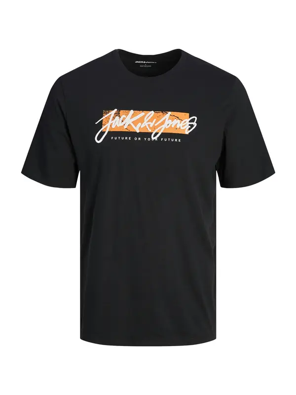 JACK & JONES JACK & JONES Majica 'JWHTILEY'  oranžna / črna / bela