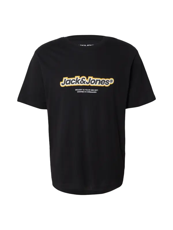 JACK & JONES JACK & JONES Majica 'JWHVESTERBRO NEWTON'  zlato-rumena / črna / bela