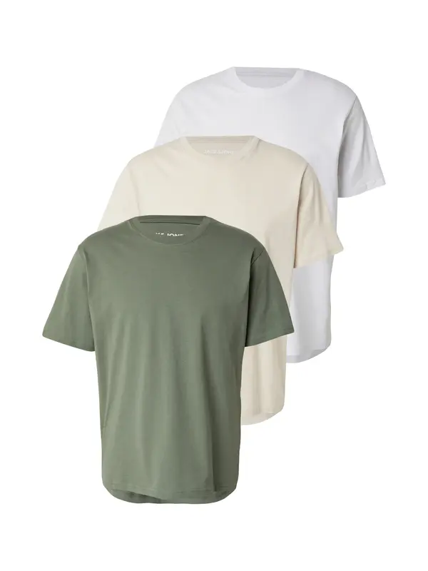 JACK & JONES JACK & JONES Majica  kremna / oliva / bela
